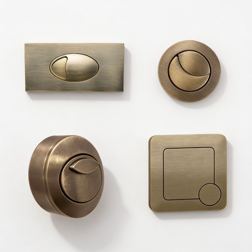Antique brass dual push - brass,