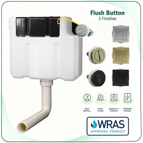 Dual flush toilet - flush, concealed