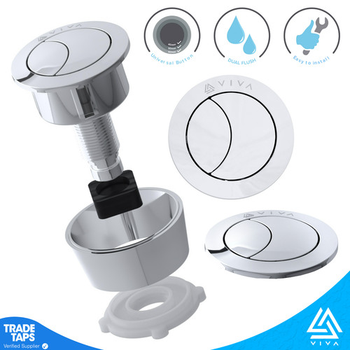 Chrome toilet push button - chrome,