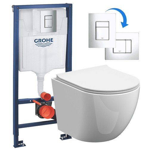 Wall hung toilet pan rimless - wall,